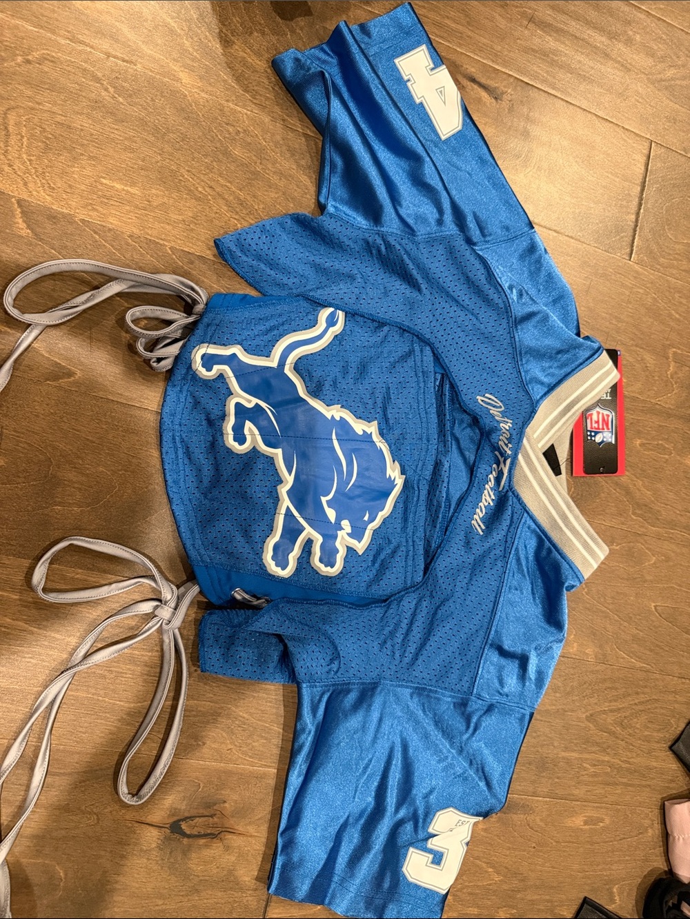 NFL Royal Blue Detroit Lions Drawstring Football Top/Jersey
